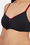 Amante Padded Non Wired Full Coverage T-Shirt Bra - Black Henna — thumbnail 4